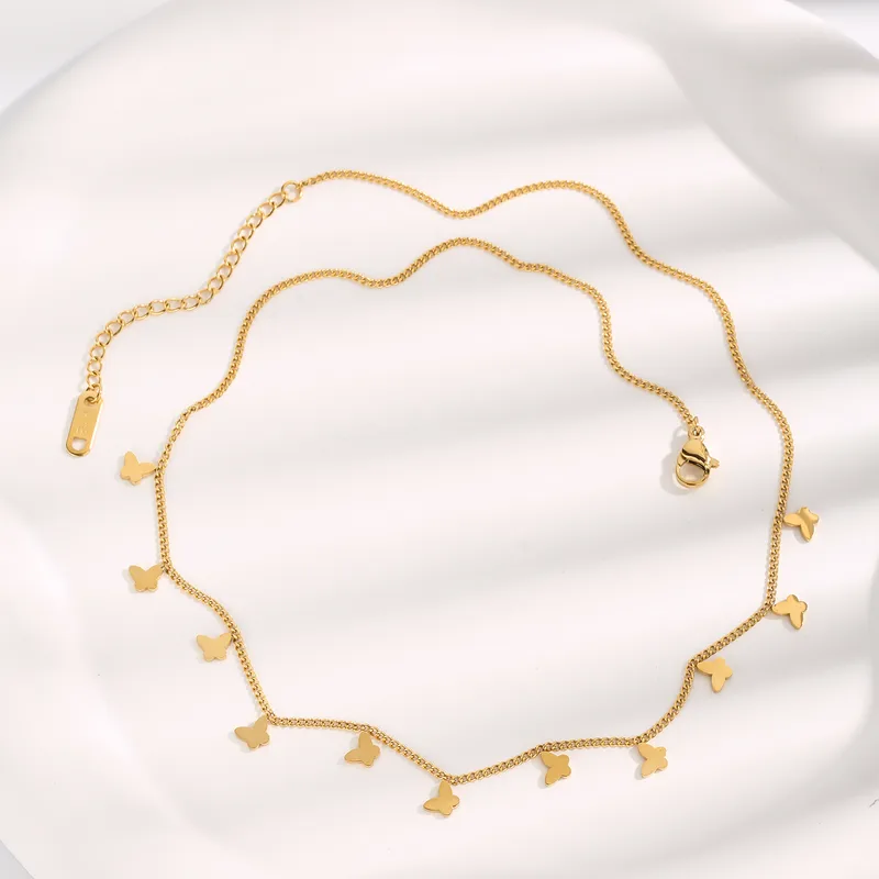 Gold Plated Butterfly Choker Necklace