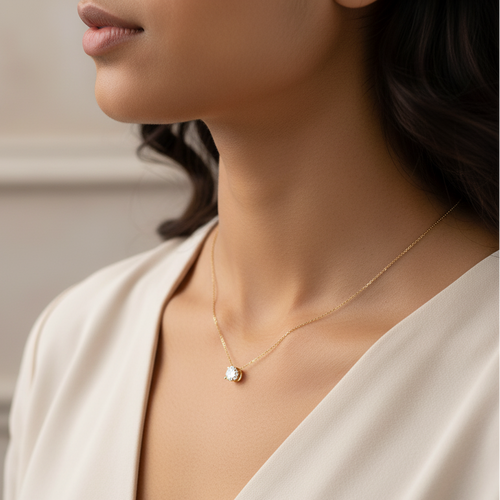 Invisible Chain Minimal Necklace – 18K Gold Plated | Eira Collections