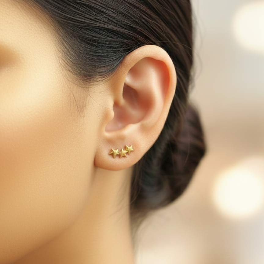 Stellar Curve Mini Studs