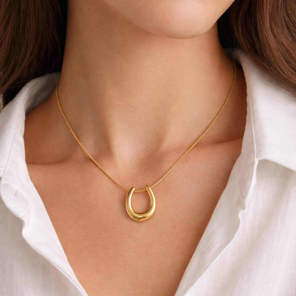 Luna Arc Gold Necklace