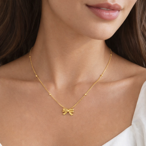 18K Gold Plated Bow Knot Necklace – Anti-Tarnish | Eira Collections
