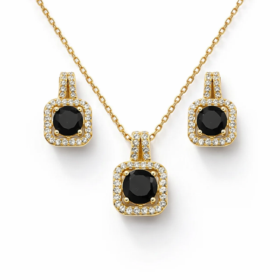 Midnight Halo Pendant Set