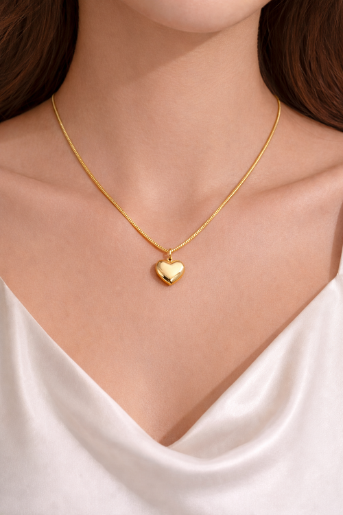 Luxury 18K Gold Plated Heart Pendant Necklace