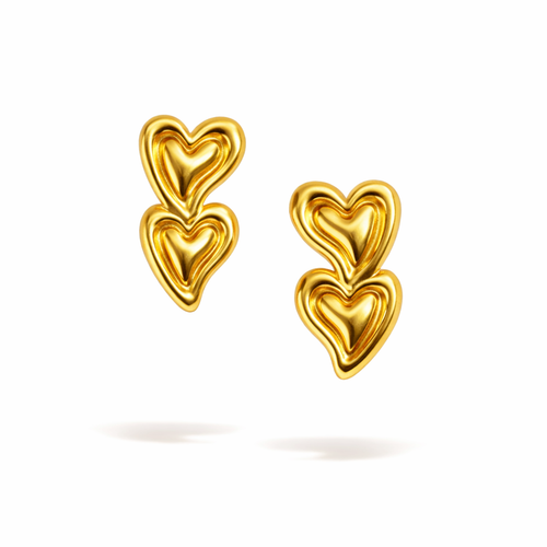 Double Charm Heart Earrings