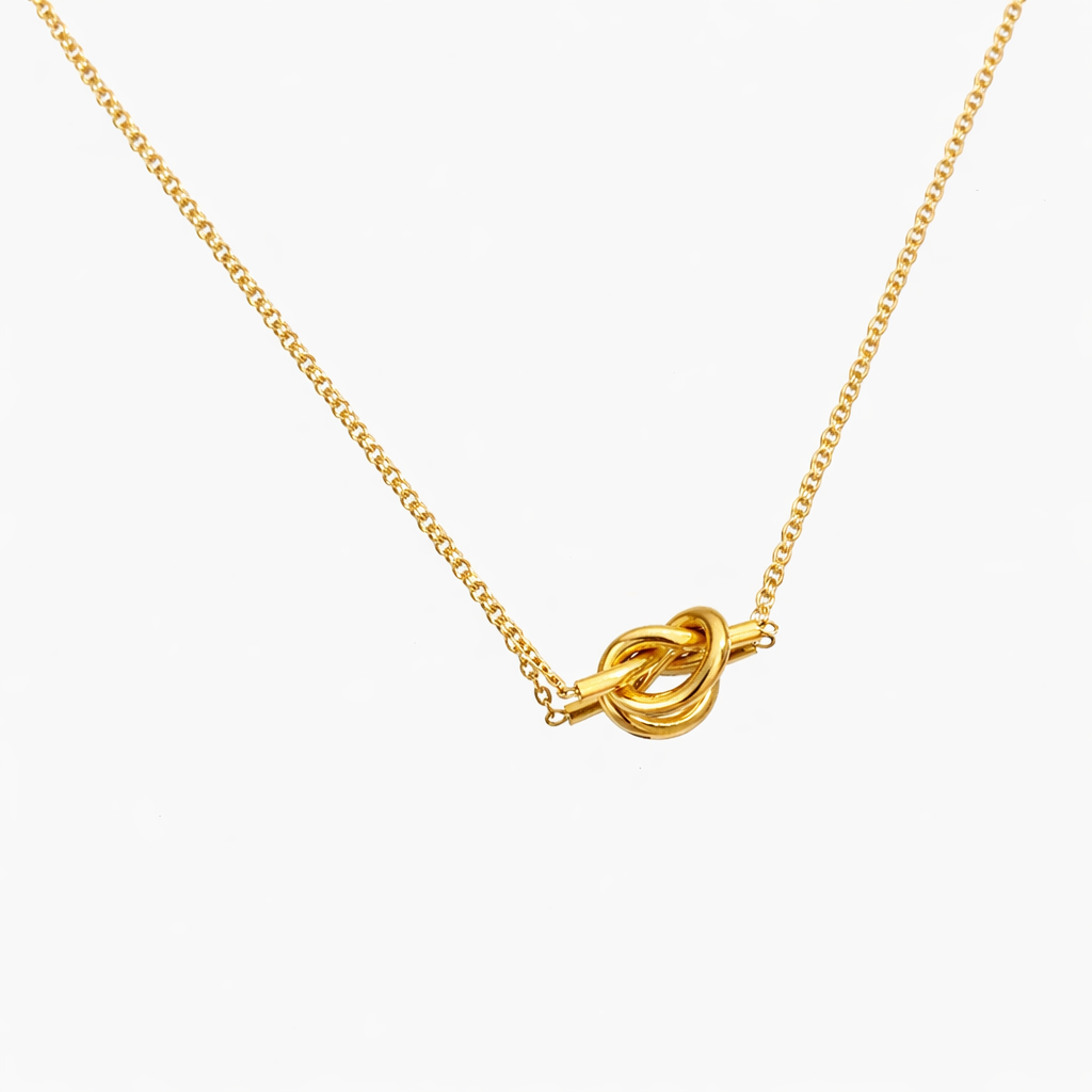 Gold Love Knot Dainty Necklace