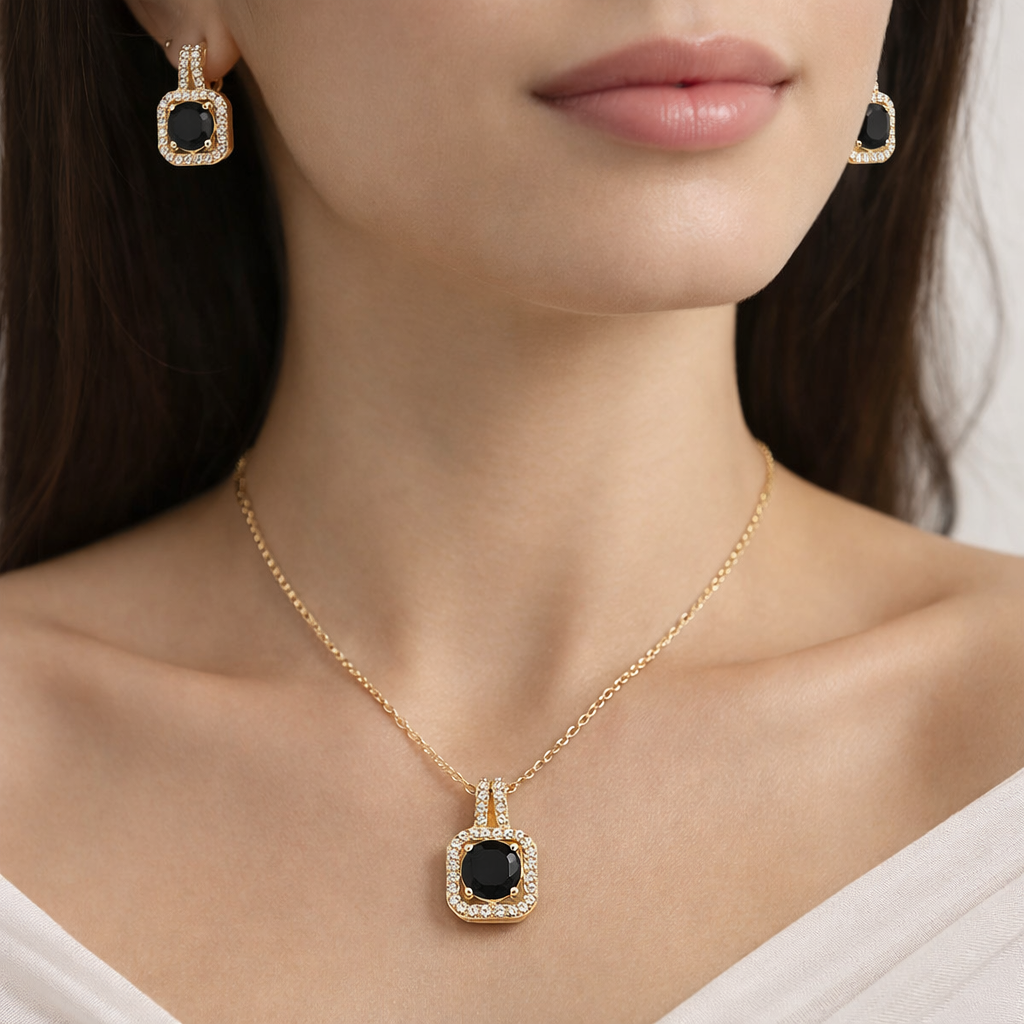 Midnight Halo Pendant Set