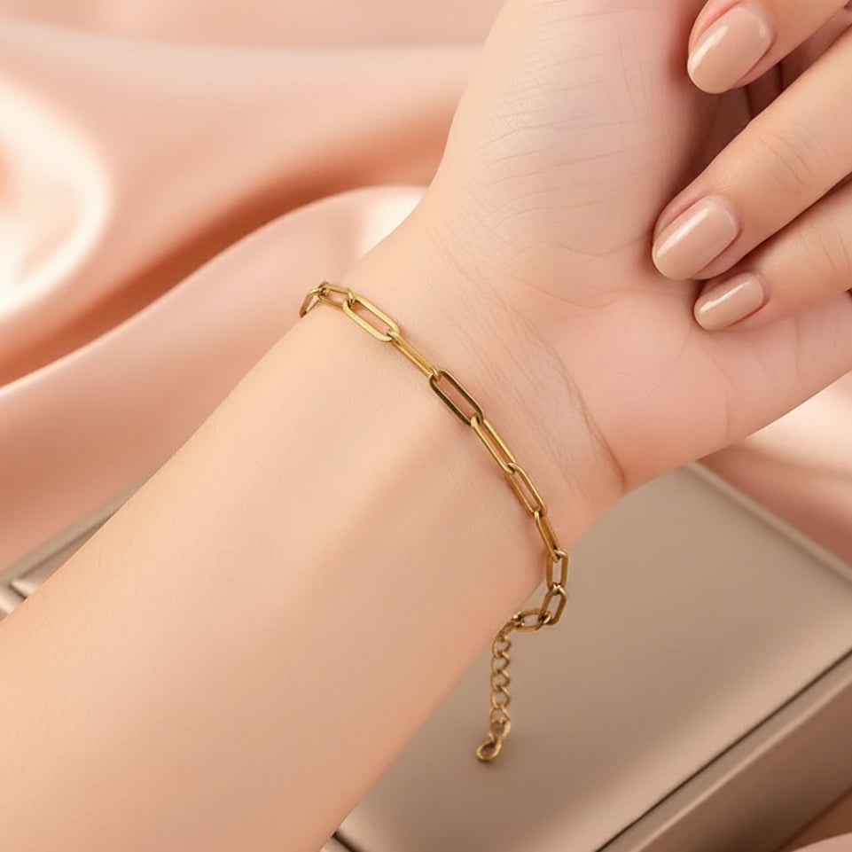 Minimal Geometric Stainless Steel Bracelet