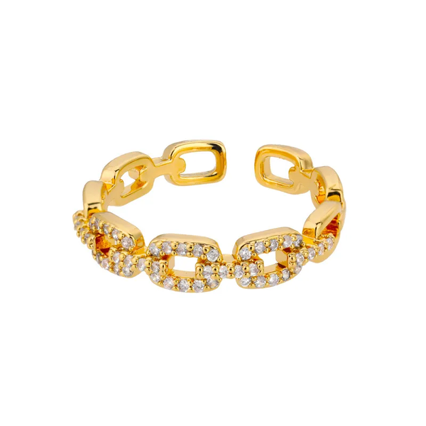Golden Radiance Zircon Gold Adjustable Ring