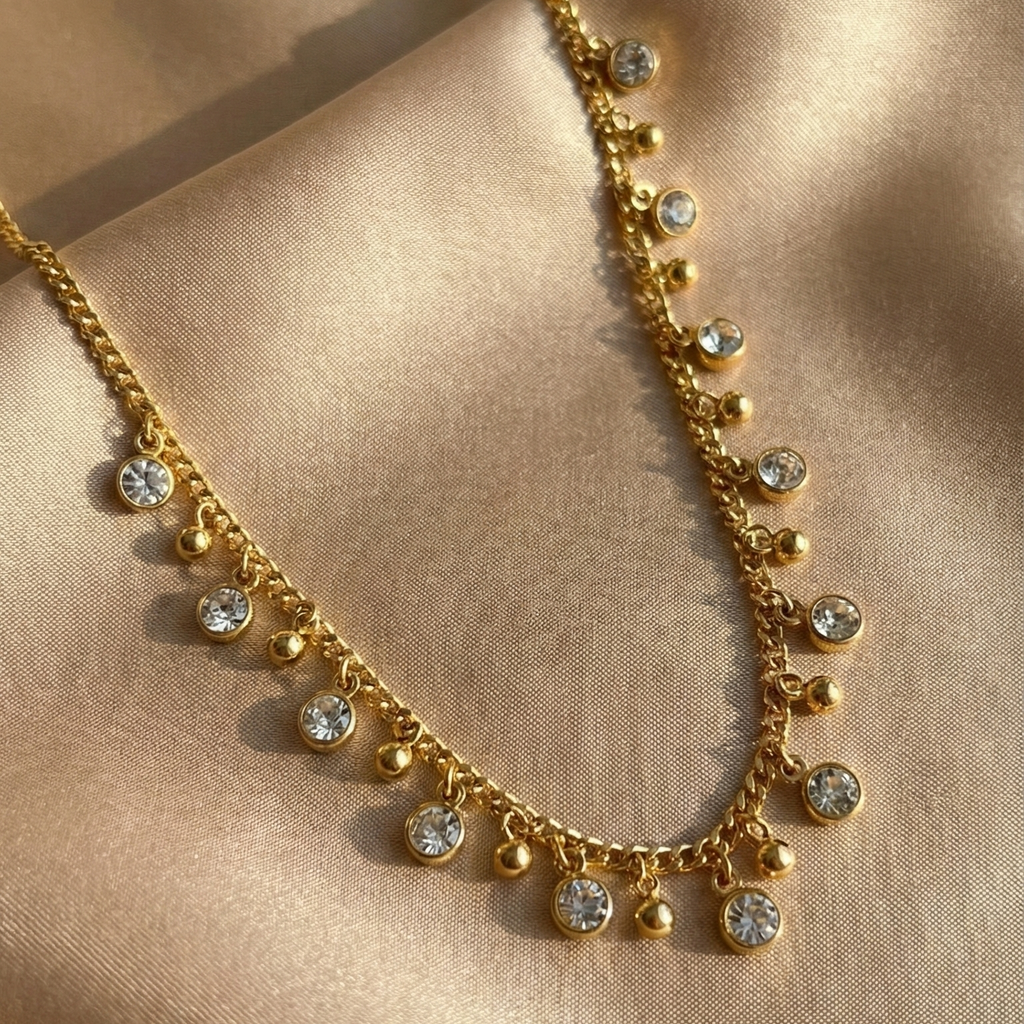Aurelia Crystal Line Necklace