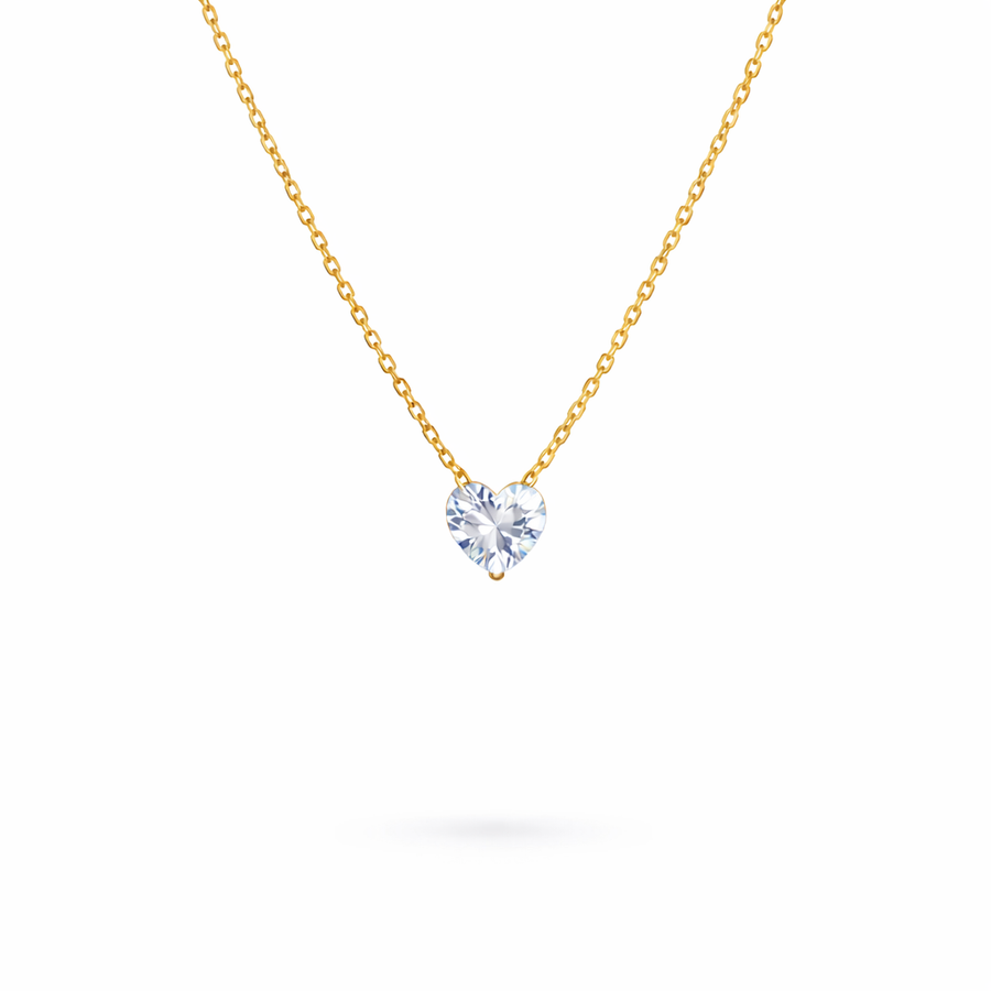 True Heart Gemstone Necklace – 18K Gold Plated | Eira Collections