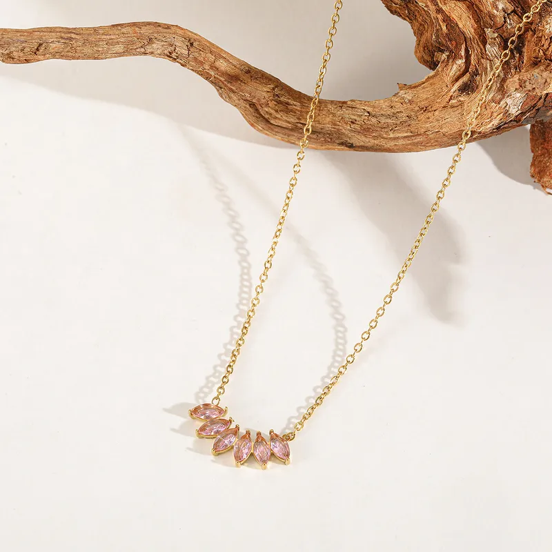 Gold-Plated Marquise-Cut Necklace