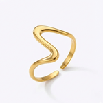 Waveform 18K Gold Plated Adjustable Ring