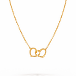 Connected Hearts Dainty Pendant Necklace – Gold Plated | Eira Collections