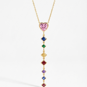 Aurora Heart Drop Necklace