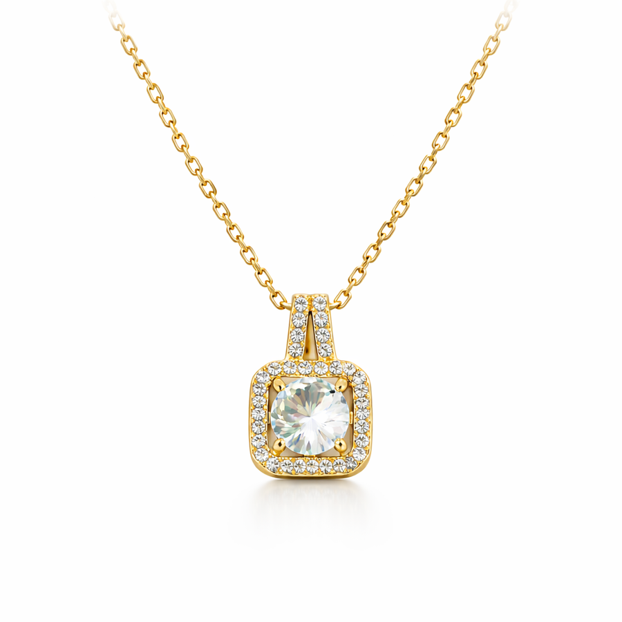 Radiant Halo Pendant Set