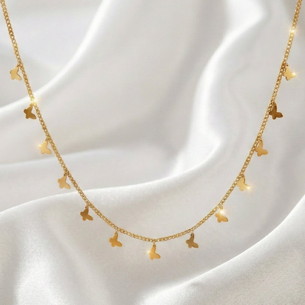 Gold Plated Butterfly Choker Necklace