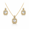Radiant Halo Pendant Set