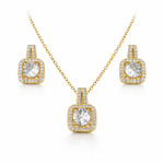 Radiant Halo Pendant Set