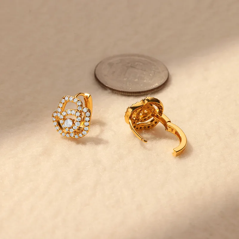 Blossom Luxe Zircon Earrings – 18K Gold Plated | Eira Collections