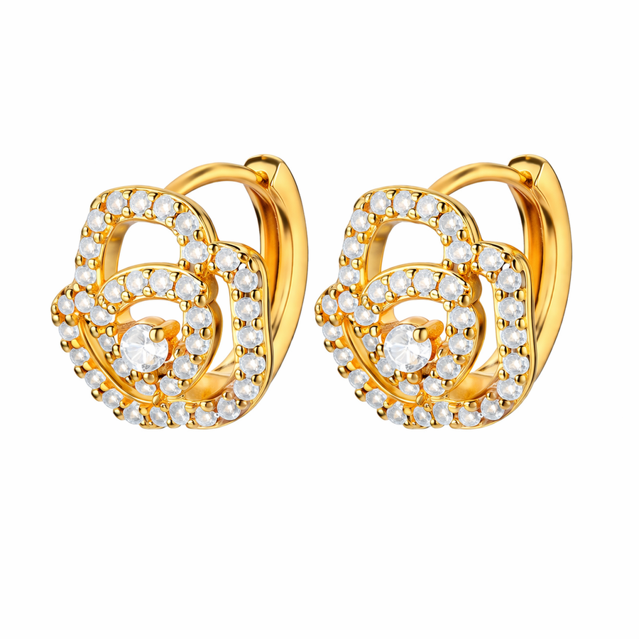 Blossom Luxe Zircon Earrings – 18K Gold Plated | Eira Collections