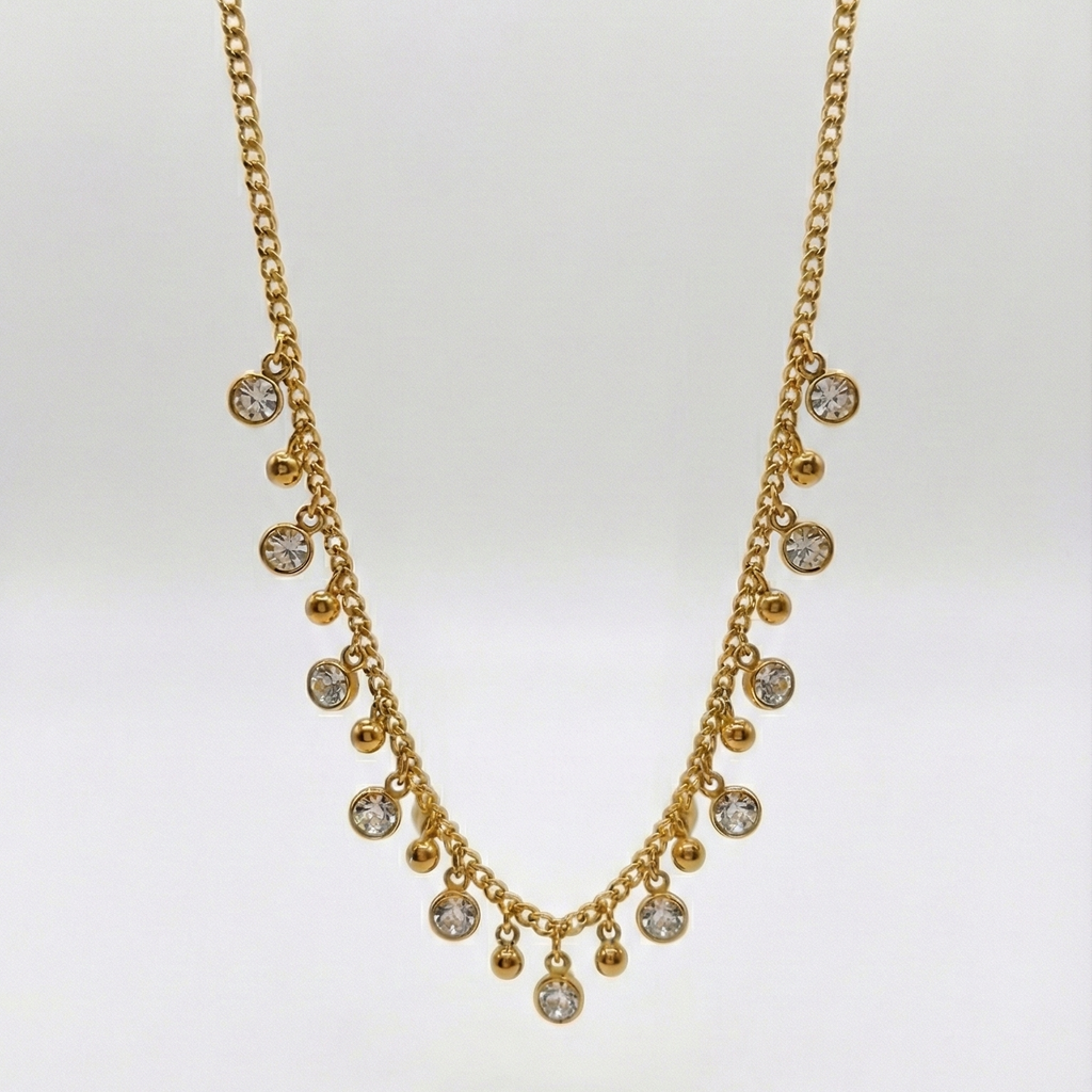 Aurelia Crystal Line Necklace