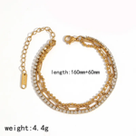 18K Gold Plated Layered Tennis Chain Bracelet