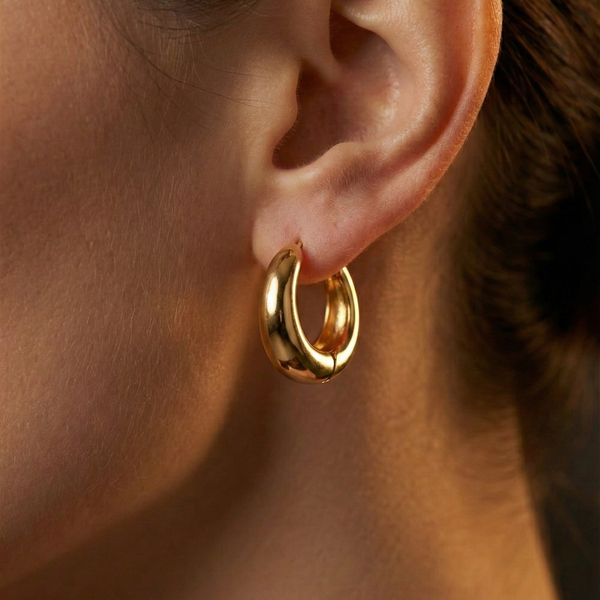 Auric Dome Hoop Earrings – 18K Gold Plated | Eira Collections