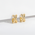 Criss-Cross Huggie Hoops