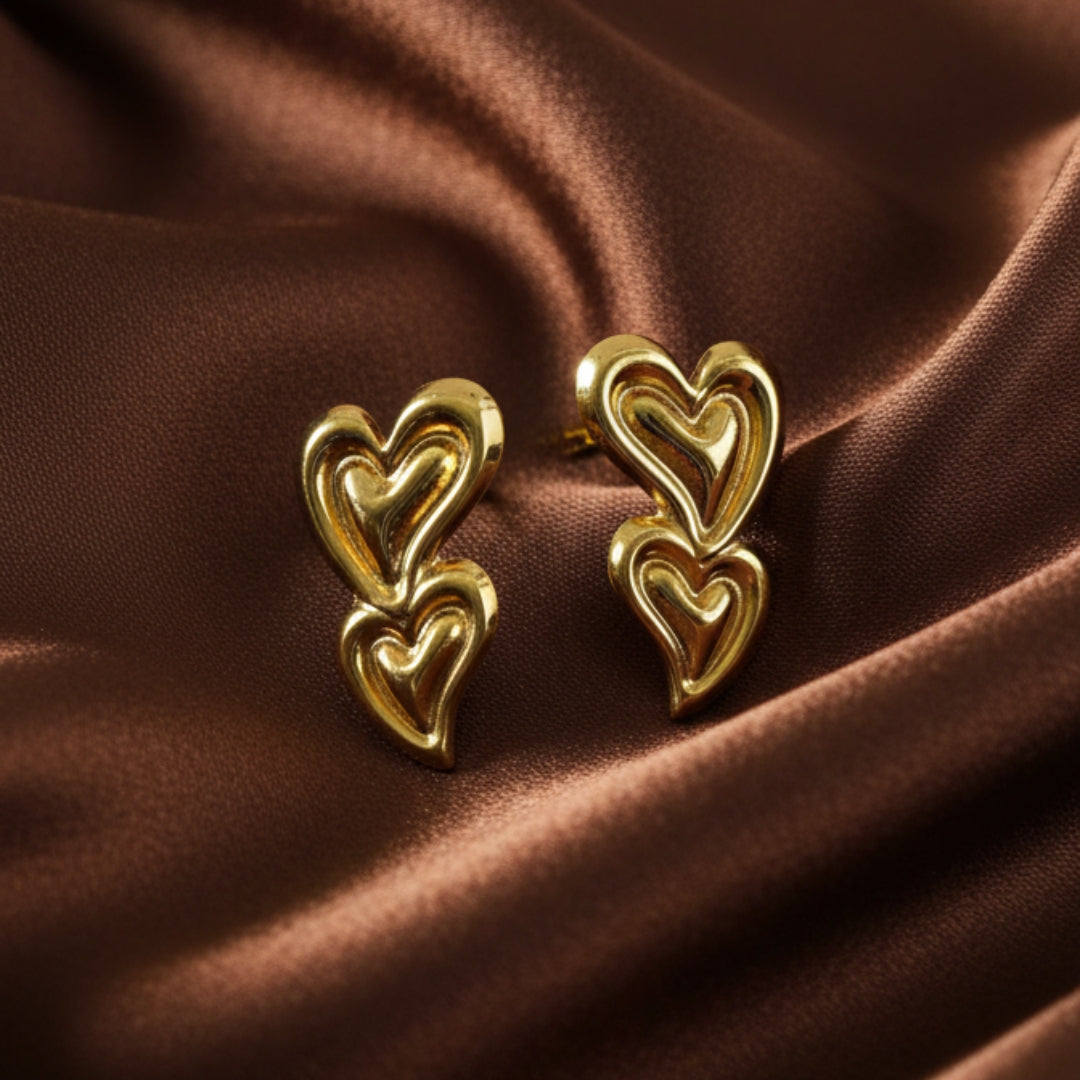 Double Charm Heart Earrings