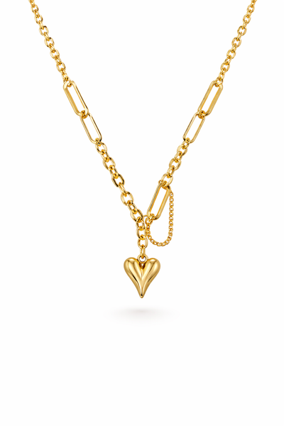 Heart Gold plated statement Necklace