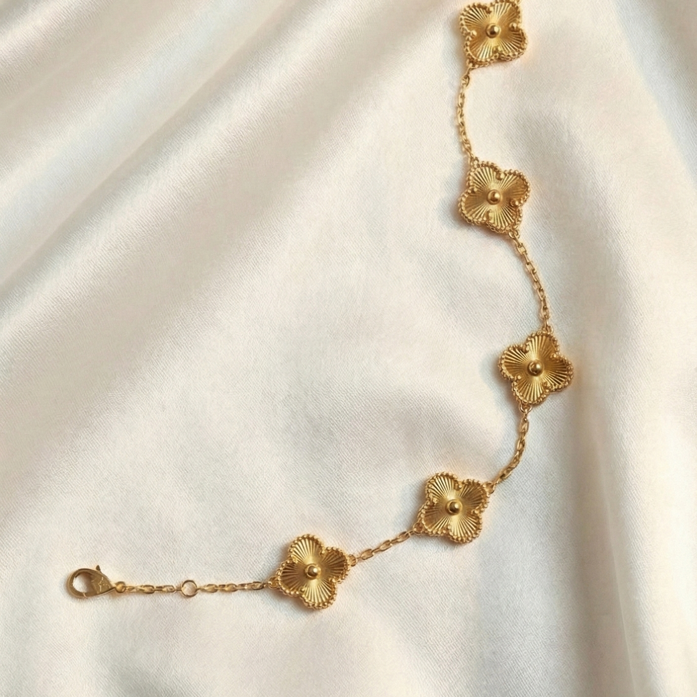 Gold Clover Charm Bracelet