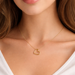 Gold plated Hollow hearts Necklace anf Earrings Set